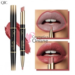 Ruj solid pentru buze si creion pentru contur 2 in1 QIC Beauty Lip Liner Cod 07 Velvet Rose